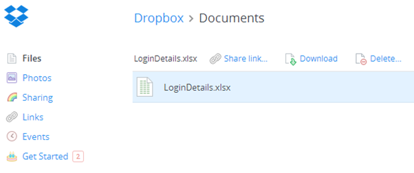 Screenshot of File inside of Dropbox